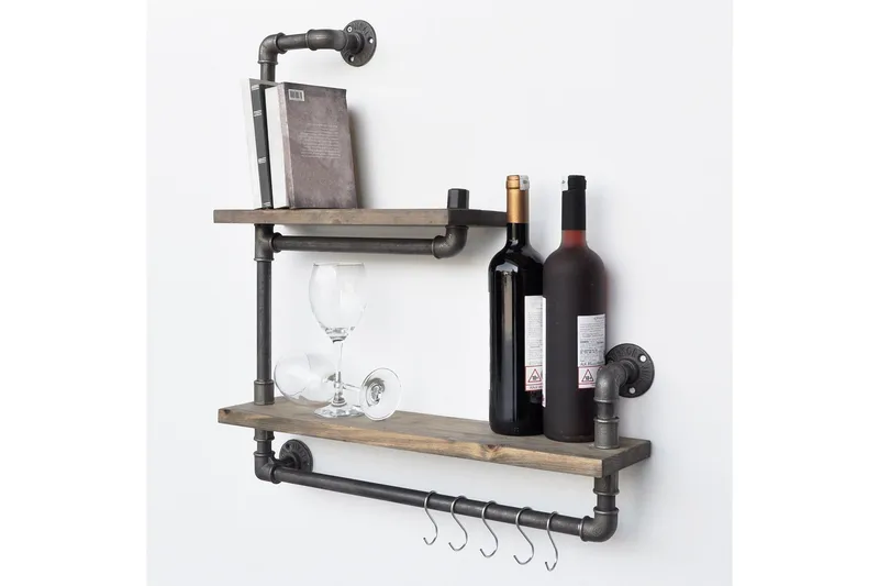 Evila Vegghylle Rør/Tre - Oppbevaring - Hylle - Vegghylle