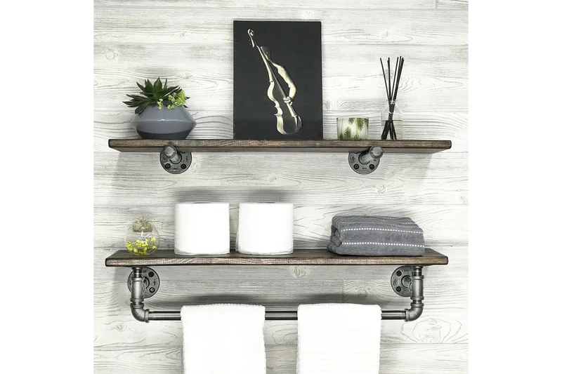 Evila Vegghylle Rør/Tre - Oppbevaring - Hylle - Vegghylle