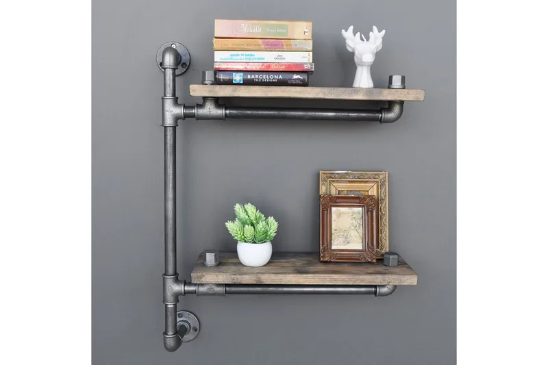 Evila Vegghylle Rør/Tre - Oppbevaring - Hylle - Vegghylle