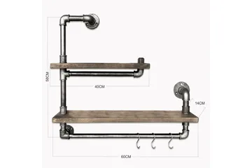 Evila Vegghylle Rør/Tre - Oppbevaring - Hylle - Vegghylle