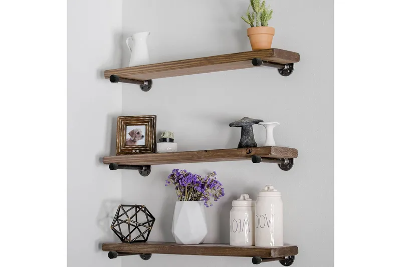 Evila Vegghylle Rustikk - Oppbevaring - Hylle - Vegghylle