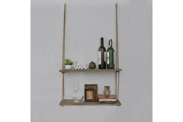 Evila Veggshylle 60 cm i Tre med Valnøttutseende - Brun - Oppbevaring - Hylle - Vegghylle