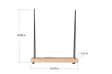 Evila Veggshylle med Tau 40 cm i Tre med Eikeutseende - Beige - Oppbevaring - Hylle - Vegghylle