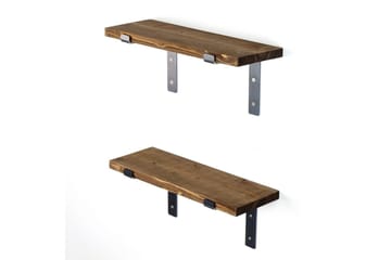 Fercho Vegghylle 40 cm - Svart / Valnøtt - Oppbevaring - Hylle - Vegghylle