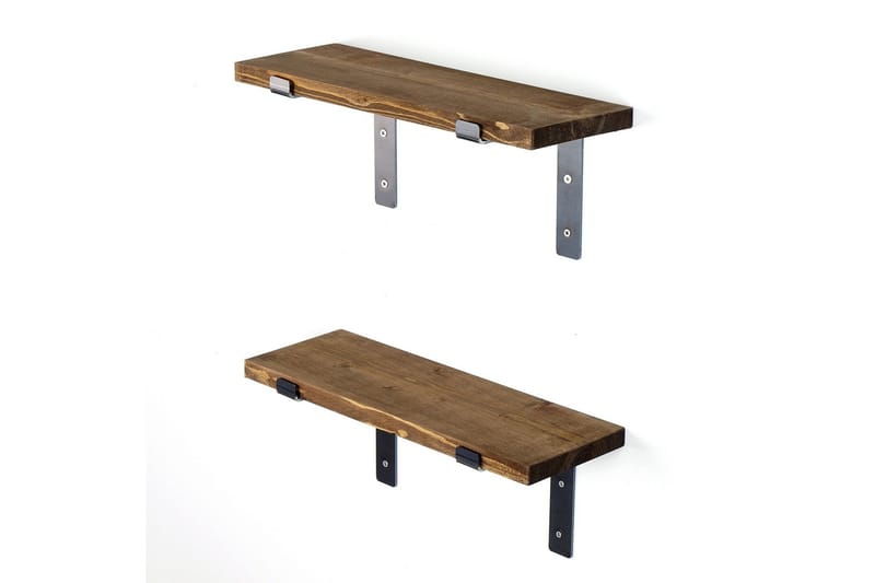 Fercho Vegghylle 40 cm - Svart / Valnøtt - Oppbevaring - Hylle - Vegghylle