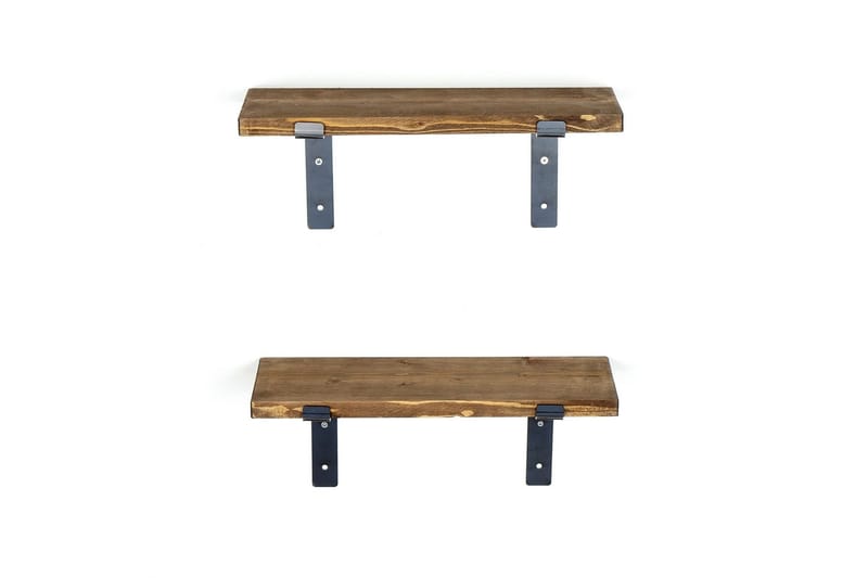 Fercho Vegghylle 40 cm - Svart / Valnøtt - Oppbevaring - Hylle - Vegghylle