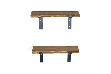 Fercho Vegghylle 40 cm - Svart / Valnøtt - Oppbevaring - Hylle - Vegghylle