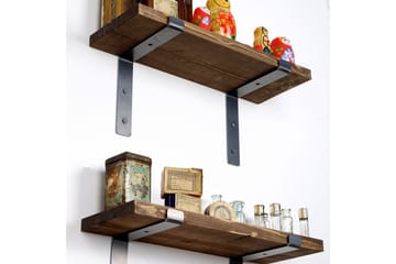 Fercho Vegghylle 40 cm - Svart / Valnøtt - Oppbevaring - Hylle - Vegghylle