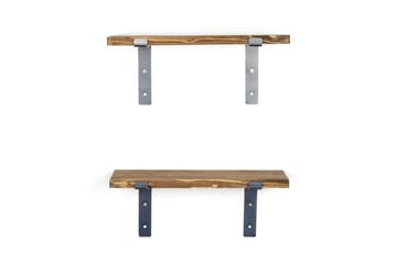 Fercho Vegghylle 40 cm - Svart / Valnøtt - Oppbevaring - Hylle - Vegghylle