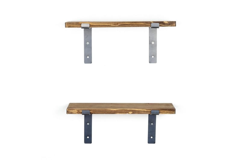 Fercho Vegghylle 40 cm - Svart / Valnøtt - Oppbevaring - Hylle - Vegghylle