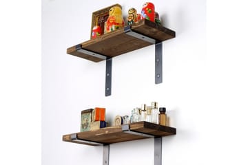 Fercho Vegghylle 40 cm - Svart / Valnøtt - Oppbevaring - Hylle - Vegghylle