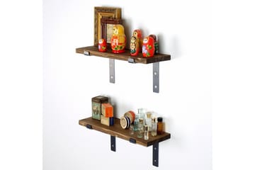 Fercho Vegghylle 40 cm - Svart / Valnøtt - Oppbevaring - Hylle - Vegghylle