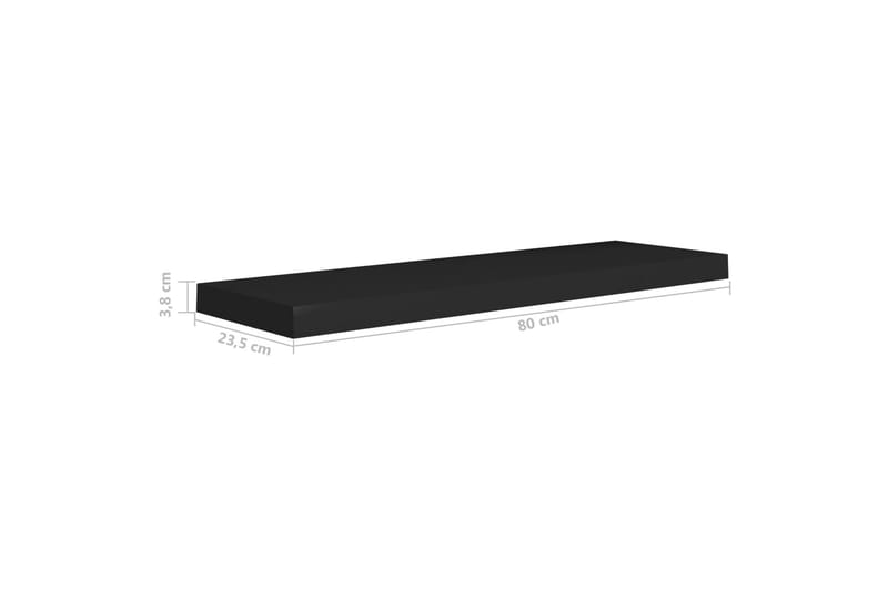 Flytende vegghylle svart 80x23,5x3,8 cm MDF - Vegghylle - Vegghengt oppbevaring