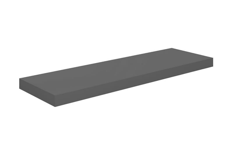 Flytende vegghyller 2 stk høyglans grå 80x23,5x3,8 cm MDF - Vegghylle - Vegghengt oppbevaring