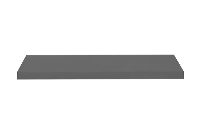 Flytende vegghyller 2 stk høyglans grå 80x23,5x3,8 cm MDF - Vegghylle - Vegghengt oppbevaring