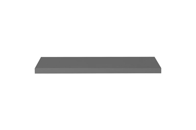 Flytende vegghyller 2 stk høyglans grå 90x23,5x3,8 cm MDF - Vegghylle - Vegghengt oppbevaring
