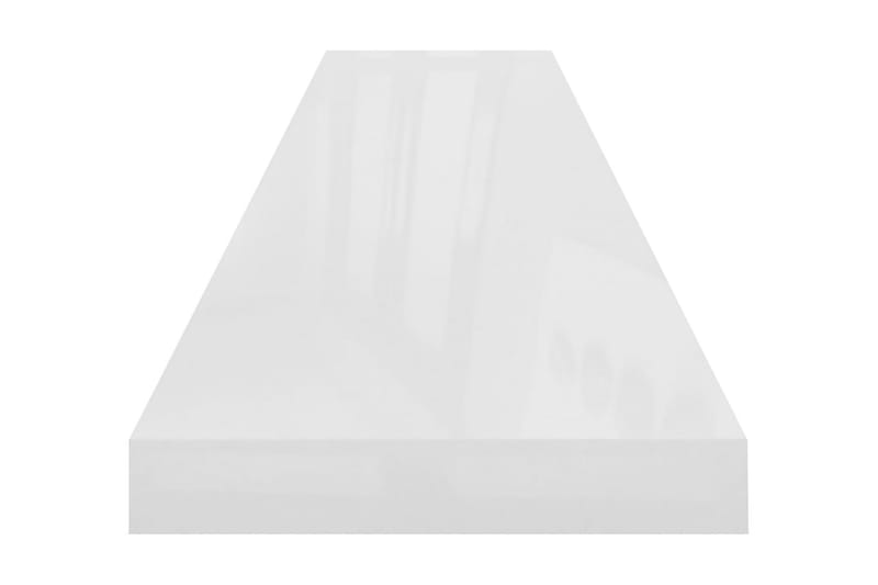 Flytende vegghyller 2 stk høyglans hvit 120x23,5x3,8 cm MDF - Vegghylle - Vegghengt oppbevaring
