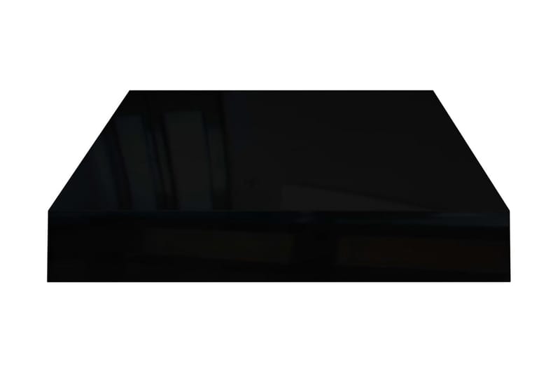 Flytende vegghyller 2 stk høyglans svart 40x23x3,8 cm MDF - Vegghylle - Vegghengt oppbevaring