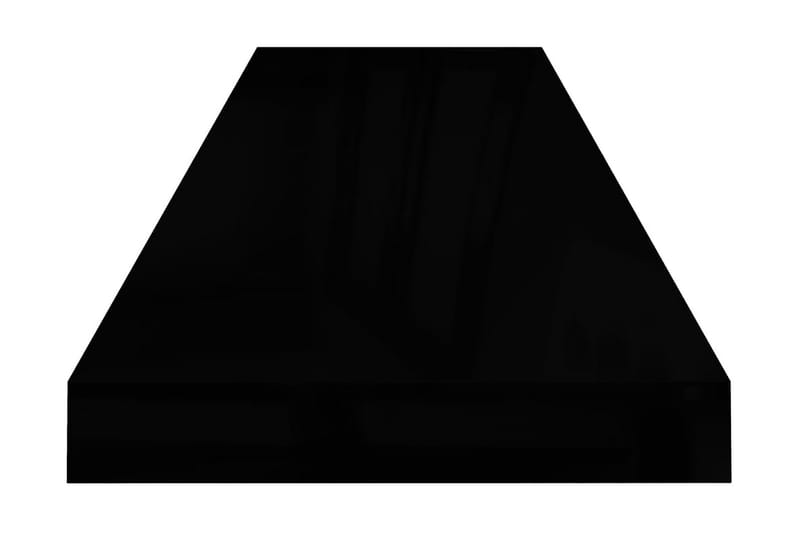 Flytende vegghyller 2 stk høyglans svart 90x23,5x3,8 cm MDF - Vegghylle - Vegghengt oppbevaring