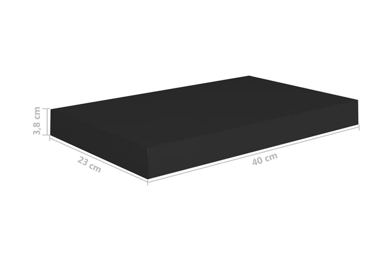 Flytende vegghyller 2 stk svart 40x23x3,8 cm MDF - Vegghylle - Vegghengt oppbevaring