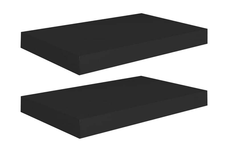 Flytende vegghyller 2 stk svart 40x23x3,8 cm MDF - Vegghylle - Vegghengt oppbevaring