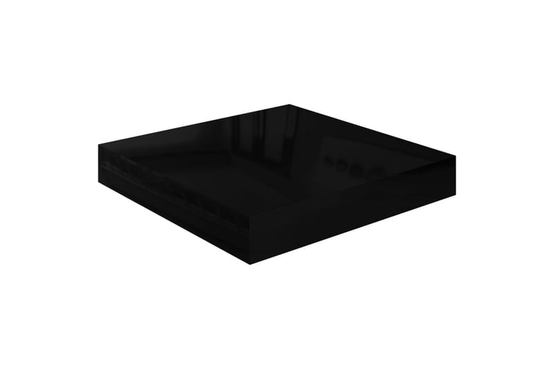 Flytende vegghyller 4 stk høyglans svart 23x23,5x3,8 cm MDF - Vegghylle - Vegghengt oppbevaring