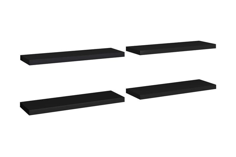 Flytende vegghyller 4 stk svart 80x23,5x3,8 cm MDF - Vegghylle - Vegghengt oppbevaring