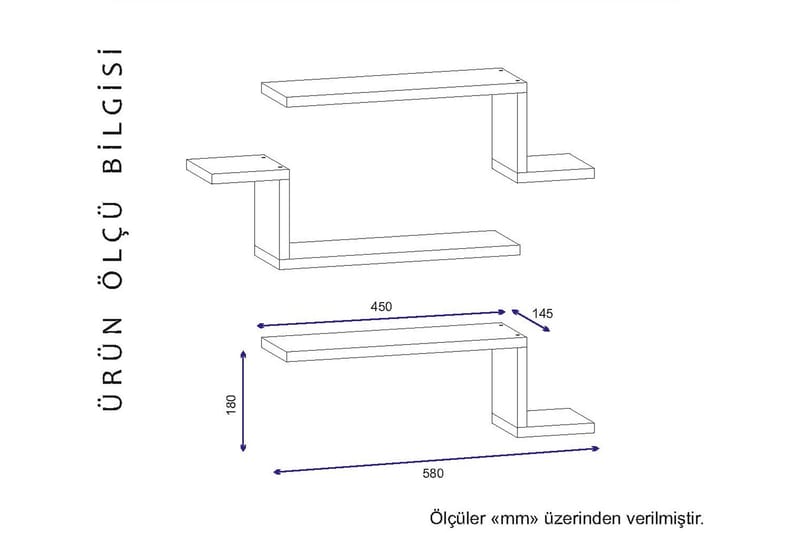 Furny Home Vegghylle 58 cm - Oppbevaring - Hylle - Vegghylle