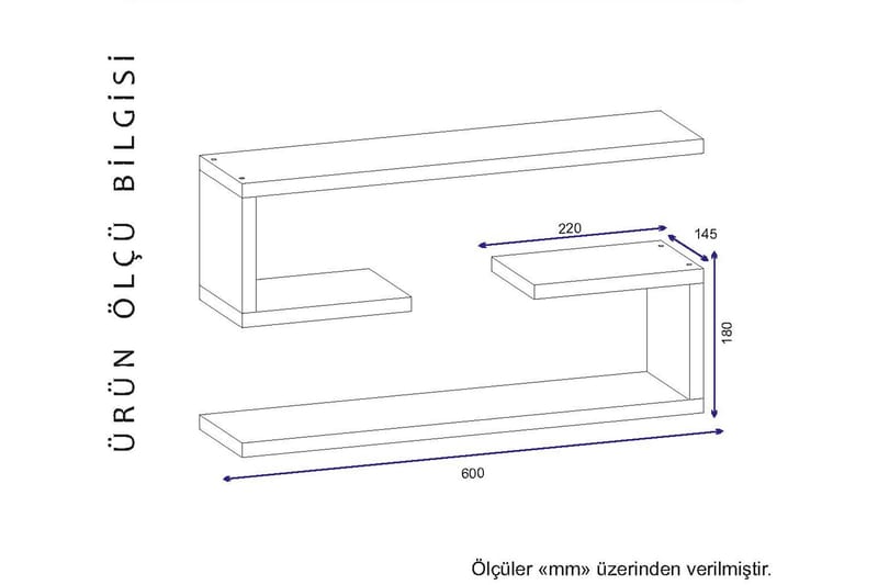 Furny Home Vegghylle 60 cm - Oppbevaring - Hylle - Vegghylle