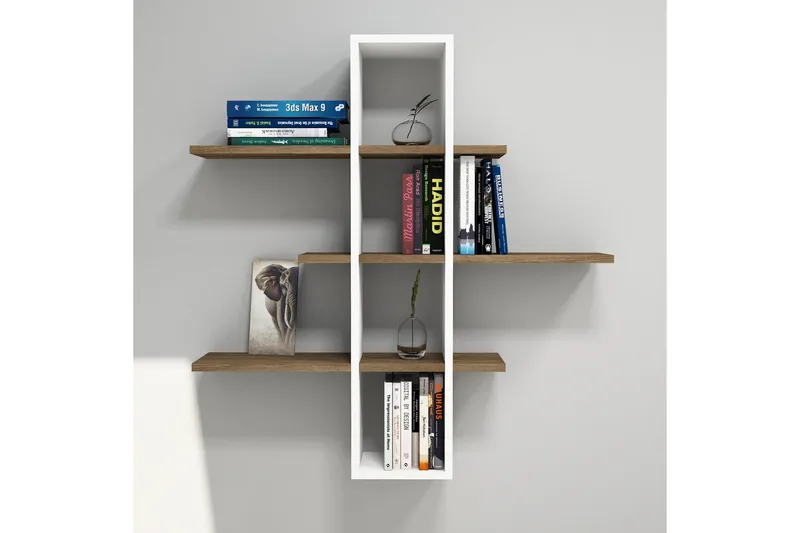 Gersby Vegghylle 101 cm - Brun/Hvit - Oppbevaring - Hylle - Vegghylle