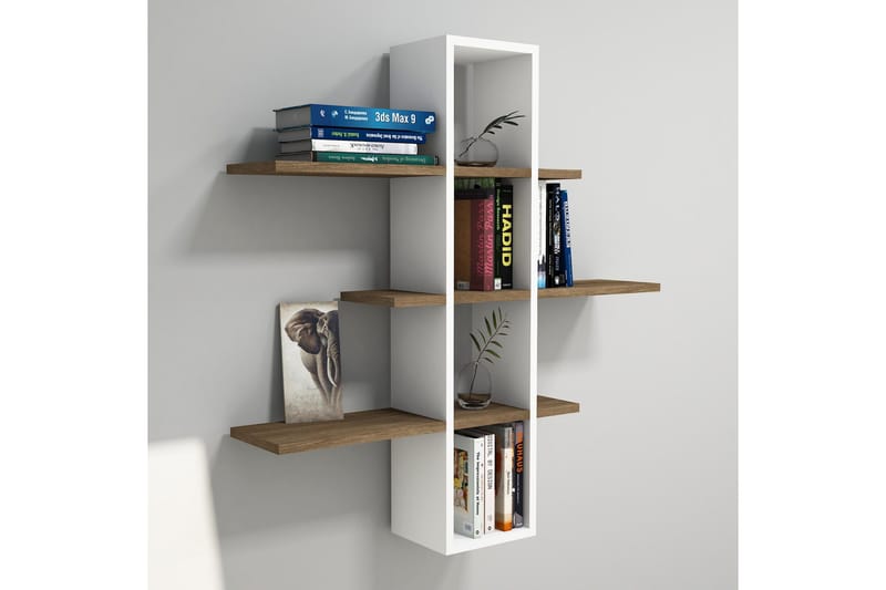 Gersby Vegghylle 101 cm - Brun/Hvit - Oppbevaring - Hylle - Vegghylle