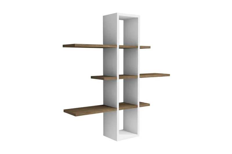 Gersby Vegghylle 101 cm, Brun/Hvit