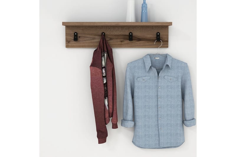 Gersby Vegghylle 60 cm - Brun - Oppbevaring - Kles oppbevaring - Kleshengere & knaggrekker - Knagger