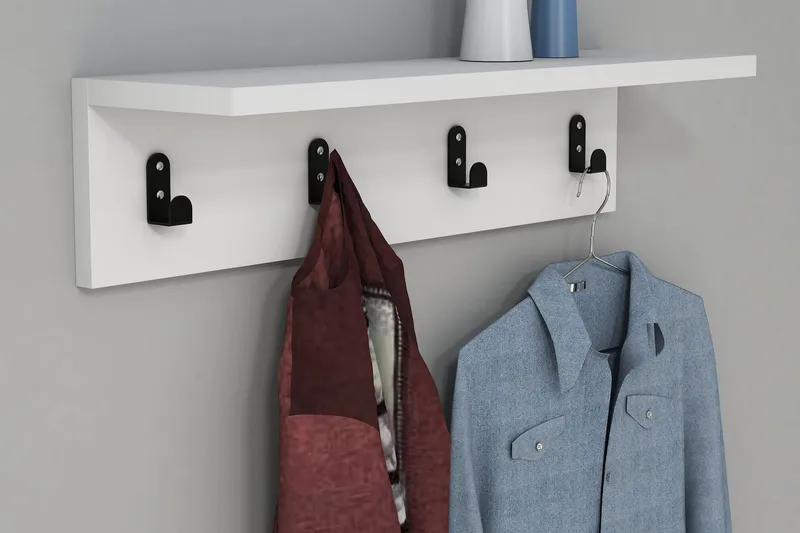 Gersby Vegghylle 60 cm - Hvit - Oppbevaring - Kles oppbevaring - Kleshengere & knaggrekker - Knagger