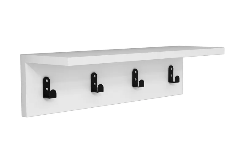 Gersby Vegghylle 60 cm - Hvit - Oppbevaring - Kles oppbevaring - Kleshengere & knaggrekker - Knagger