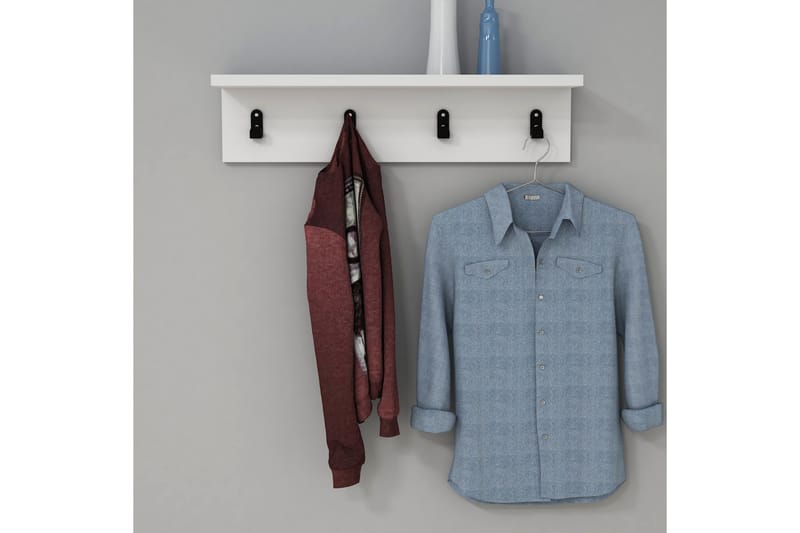 Gersby Vegghylle 60 cm - Hvit - Oppbevaring - Kles oppbevaring - Kleshengere & knaggrekker - Knagger