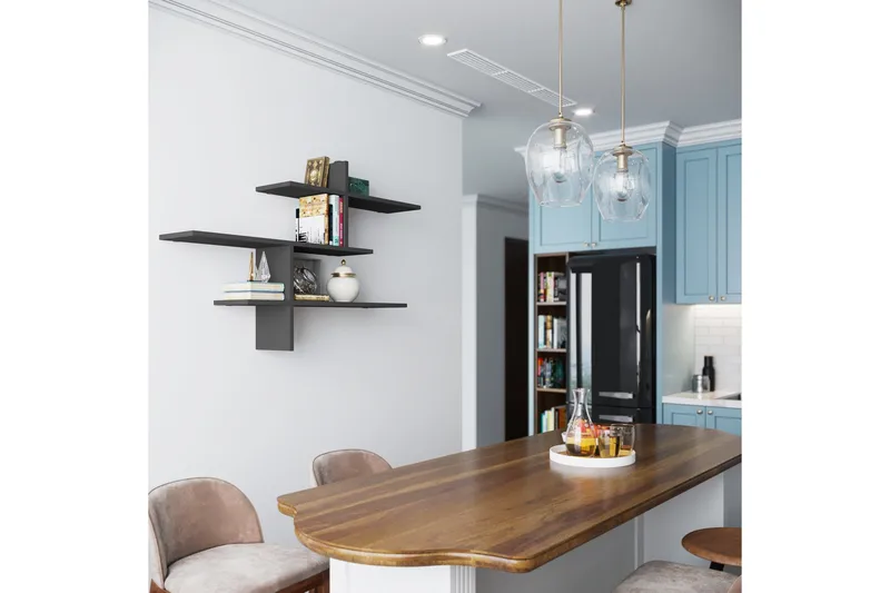 Glenure Vegghylle 123 cm - Antrasitt - Oppbevaring - Hylle - Vegghylle