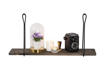 Gokse Vegghylle 15x60 cm - Svart / Valnøtt - Oppbevaring - Hylle - Vegghylle