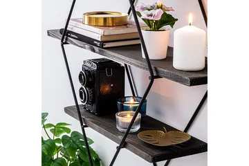 Gylden lakk Vegghylle 60x15 cm 3 Hyller - Oppbevaring - Hylle - Vegghylle