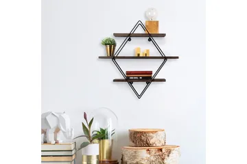 Gylden lakk Vegghylle 60x15 cm 3 Hyller - Oppbevaring - Hylle - Vegghylle