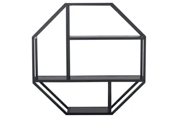 Hasslevik Vegghylle 77x20 cm 4 Hyller - Svart/Matt Svart - Oppbevaring - Hylle - Vegghylle