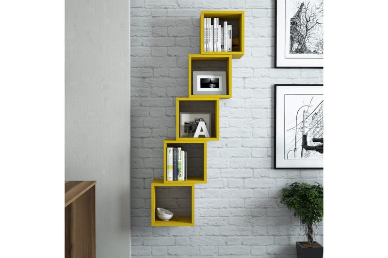 Hovdane Vegghylle 30 cm - Gul - Oppbevaring - Hylle - Vegghylle