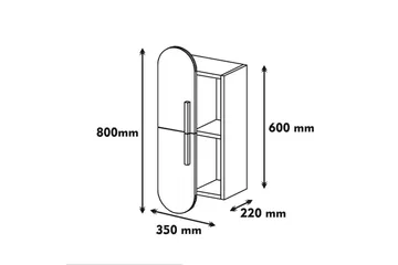 Hovdane Vegghylle 35 cm - Brun/Hvit - Oppbevaring - Hylle - Vegghylle