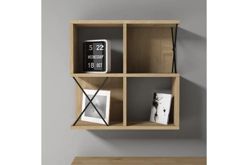 Hovdane Vegghylle 60 cm - Brun/Svart - Oppbevaring - Hylle - Vegghylle