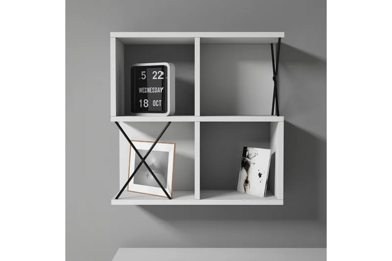 Hovdane Vegghylle 60 cm - Hvit/Svart - Oppbevaring - Hylle - Vegghylle