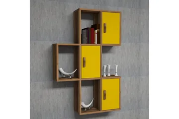 Hovdane Vegghylle 75 cm - Brun/Gul - Oppbevaring - Hylle - Vegghylle