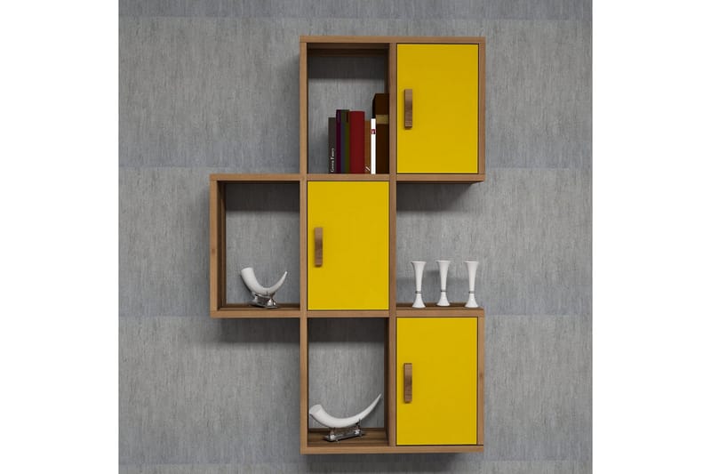 Hovdane Vegghylle 75 cm, Brun/Gul