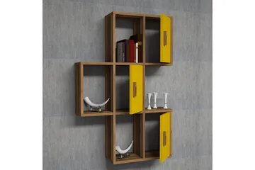 Hovdane Vegghylle 75 cm - Brun/Gul - Oppbevaring - Hylle - Vegghylle