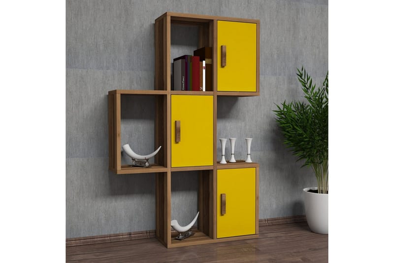 Hovdane Vegghylle 75 cm - Brun/Gul - Oppbevaring - Hylle - Vegghylle