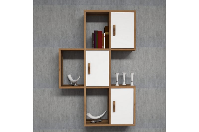 Hovdane Vegghylle 75 cm - Brun/Hvit - Oppbevaring - Hylle - Vegghylle